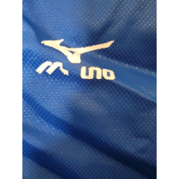 Mizuno Short Sleeve Baseball Warmup Jacket Quarter Zip Blue Gray Size Medium - Picture 5 of 7